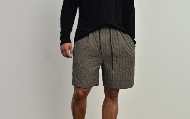 Wide Fleats Wrinkle Banding-Shorts 624