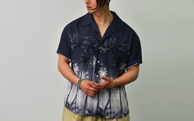 Palm Tree Silket Hawaiian-Shirt 772