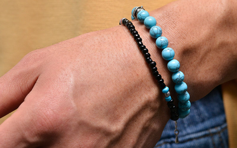 Gemstone Point Beads Bracelet 524