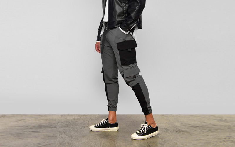 Cargo Color Belted Nylon Jogger 184