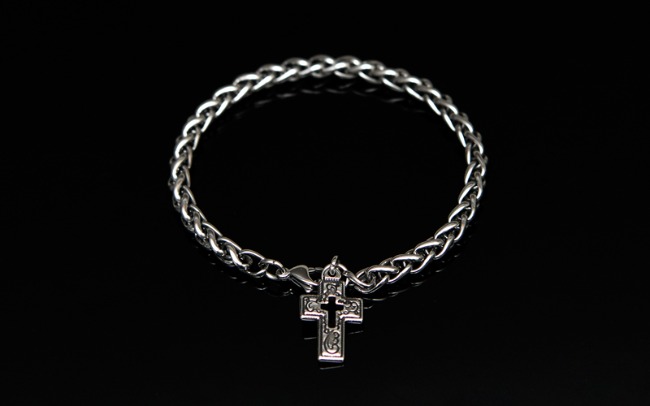 Gothic Cross Steel Chain Cuff-Bracelet 547