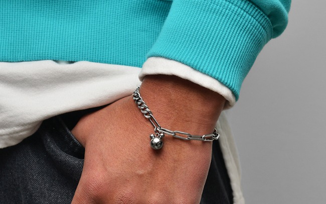Steel Circle Bear Chain Cuff-Bracelet 546