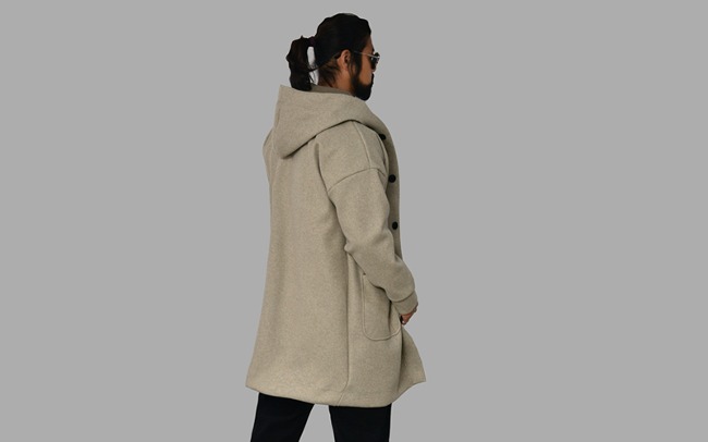 Daily Marled Wool Hooded-Coat 205