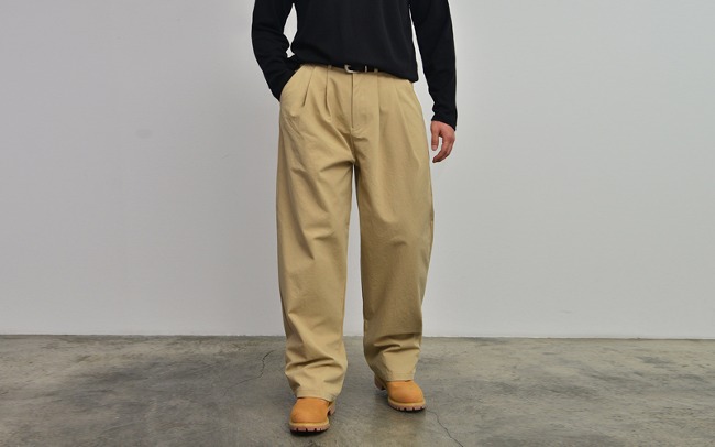 Two-tuck Wide Banding Chinos-Pants 415