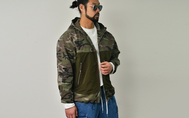 Camouflage Workwear Hood Zip-up-Jacket 833