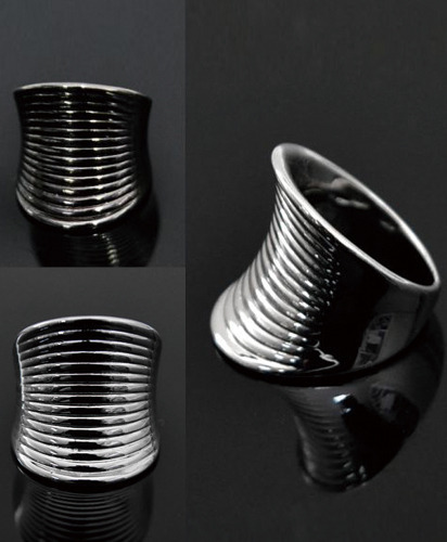 Steel whirlwind pleated ring 35