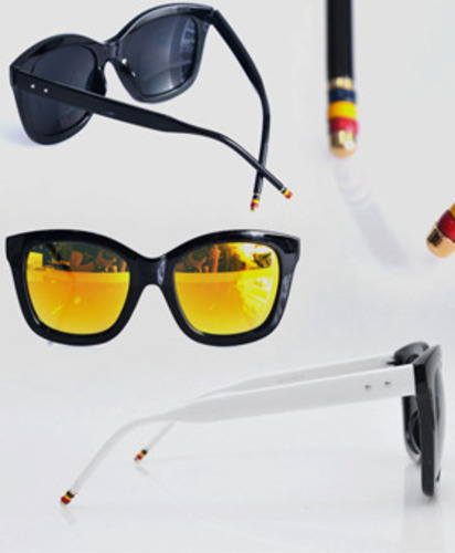 Stripe &amp; Stud Point Sunglasses 102