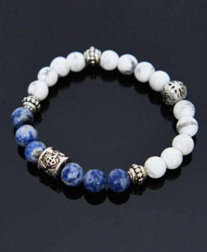 Blue White Gemstone Bracelet 398