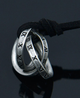 Antique Roman 3 Ring Necklace 414