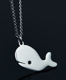 cute steel whale necklace 430