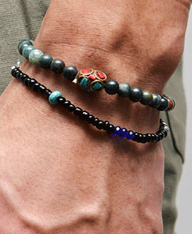 Blue Gemstone Beads Bracelet 525