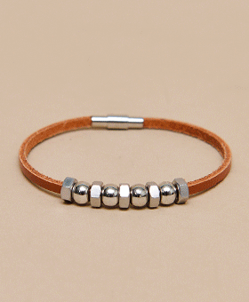 Leather Nut Chain Bracelet 530
