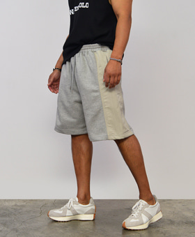 Nylon Color Matching Wide Sweatpants Shorts 509