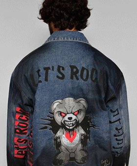 Rock &#039;n&#039; Roll Bear Dirty Oil Jean Jacket 707