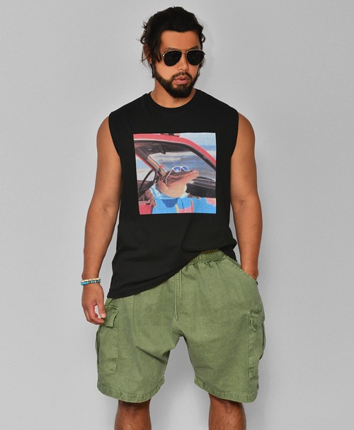 Summer Square Print Undershirt-Tank 384