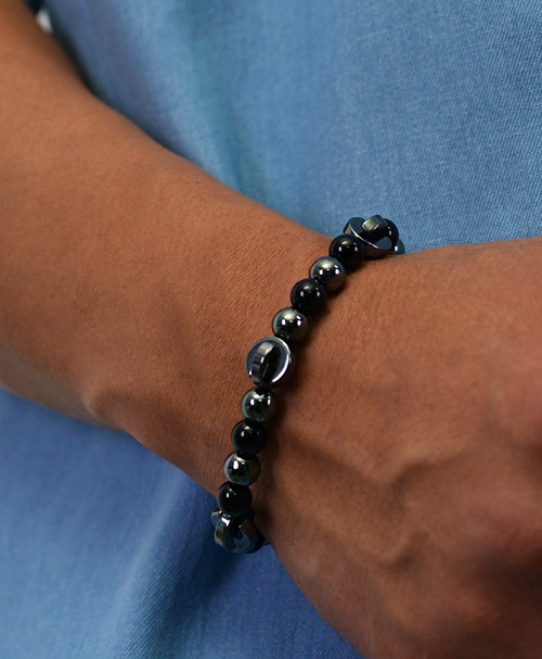 Circle Metal Gemstone Beads-Bracelet 552