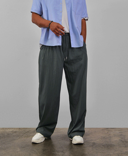 Light Cool Semi-wide Slacks-Pants 306