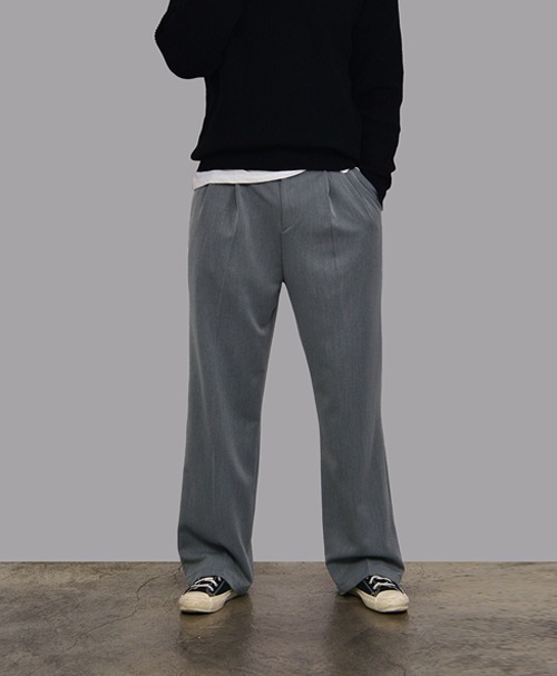 Two-tuck Standard Wide Fit Slacks-Pants 349