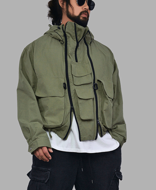 Outdoor High Neck Military Hooded-Jacket 791
