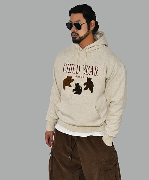 Bear Patch Brushed-Hoodie 646