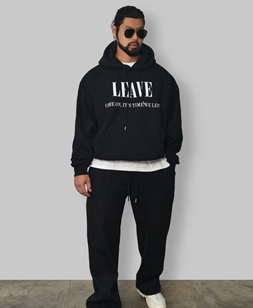 Thick Brushed Leave Hooded &amp; Sweatpants Set 254