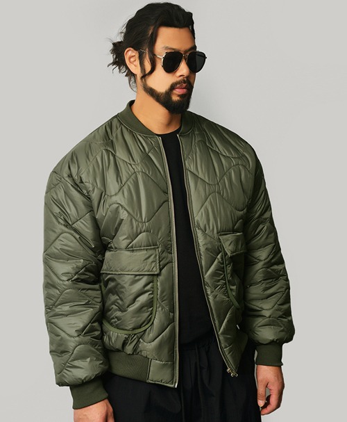 Military Quilting Bomber Padding-Parka 87
