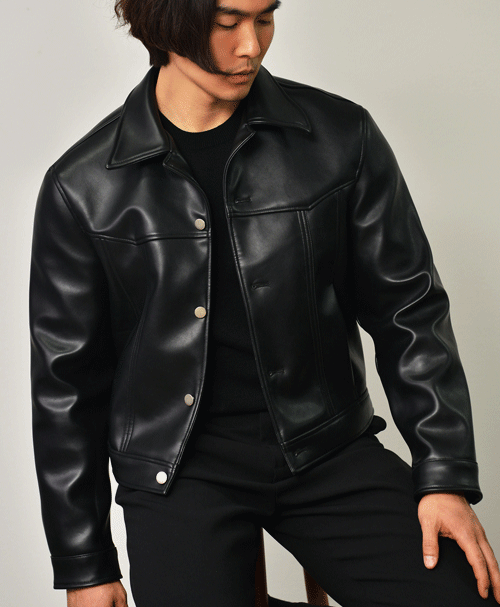 Western Slim Leather Blouson-Leather 259