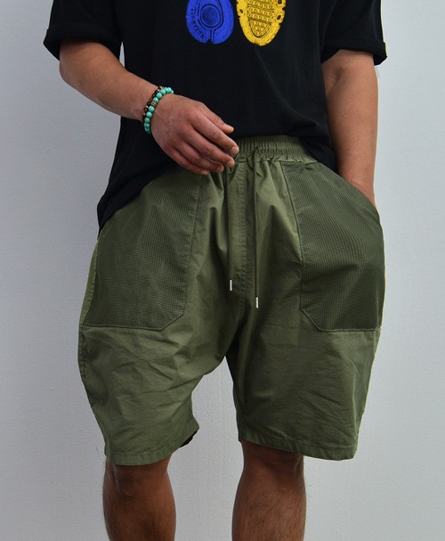 Mesh Pocket Balloon Shorts-Shorts 653